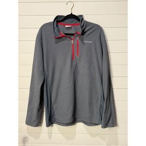 Columbia Mens XL Gray Fleece Pullover 1/4 Zip Long Sleeve Outdoor Casual